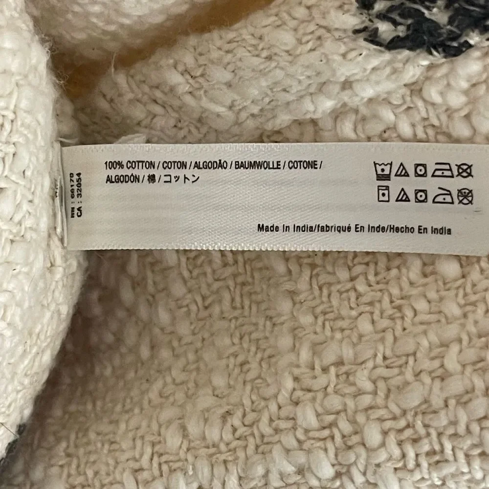 Urban Outfitters Cream Geometric Throw Blanket